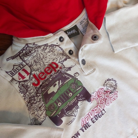 Jeep t-shirt kids 3T set long sleeve hoodie and cargo blue jeans (2 pc lot) boys - Picture 2 of 7